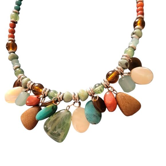 Multicolor Beaded Necklace with Stone Accents - Picture 2 of 3